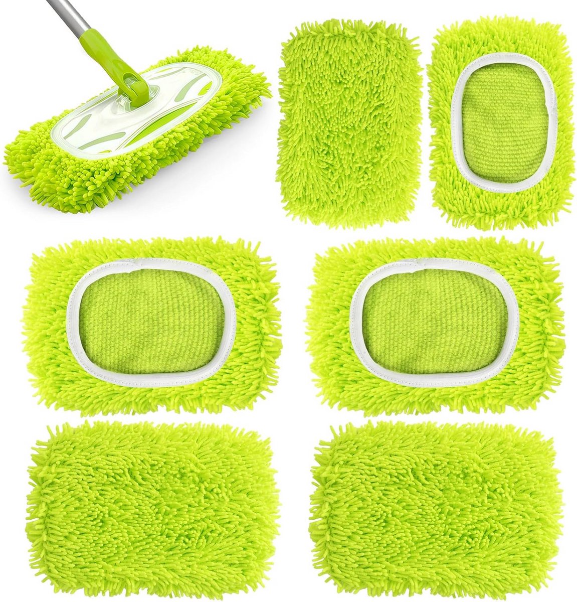 6 Herbruikbare Dweilpads voor Vloerreiniging, Microvezel Dweildoeken voor Vloerwisser
