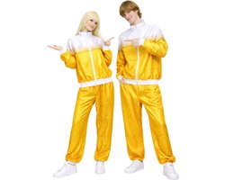 Joya Party® Retro Bier Trainingspak Volwassenen | Carnavalskleding Heren & Dames | Verkleedkleren Man Vrouw | Jaren 80 & 90 Stijl | Unisex Oversized | Verkleedpak | Carnaval, Halloween & Verkleedfeest | Bierpak | Bier Patroon | Maat XS/S