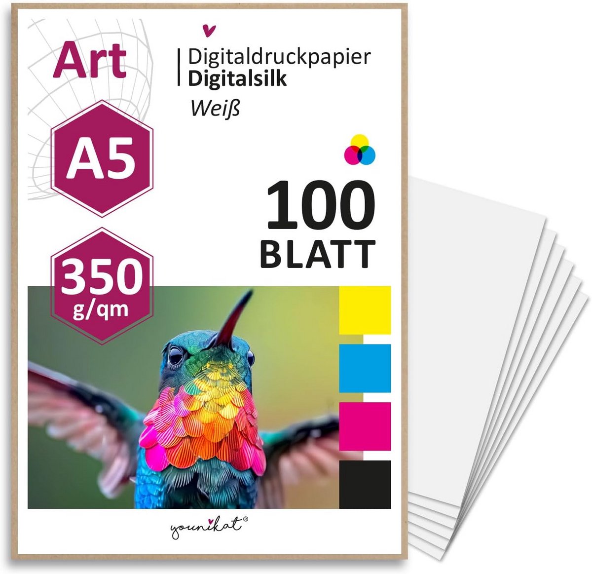 100 Vel Premium Zijdemat Fotopapier A5 - 350 g/m² - Hoge Kwaliteit Digitale Prints