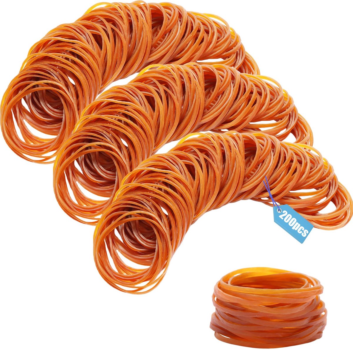 IMPERATORIS® Elastiekjes - Rubberen Ringen - Kantoor Elastiek - Rekbaar en Sterk - Voor Papieren en Huishouden - Set van 200 - Bruin