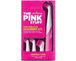The Pink Stuff Miracle Scrubber Kit 4-Delige Borstelset voor Diepe Reiniging van Keuken, Badkamer, Glas en Meer - Elektrische schoonmaakborstel