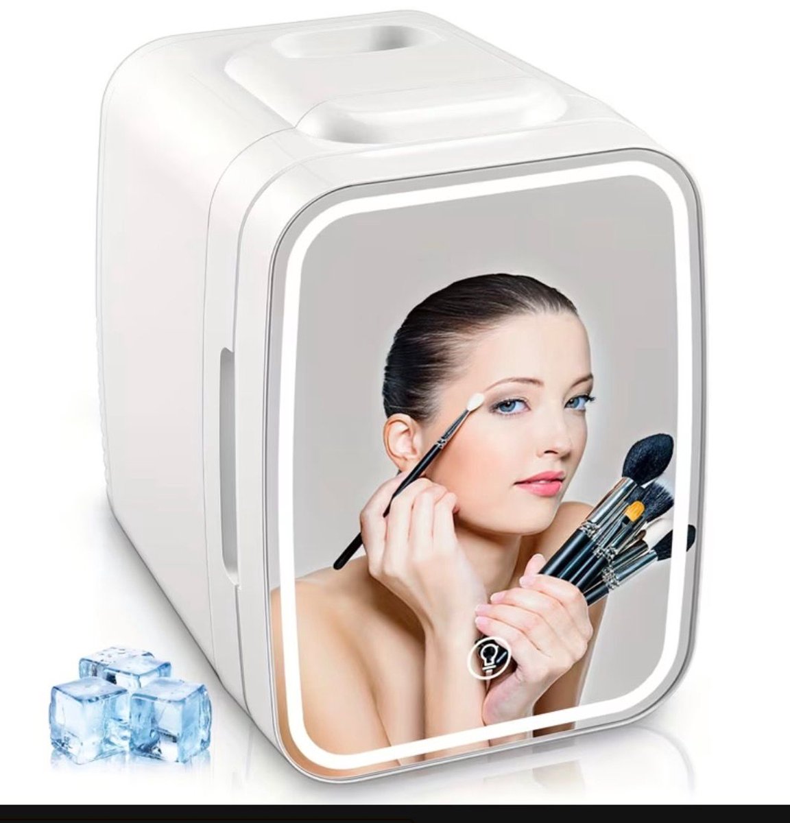 Skincare Fridge- Mini huidverzorgings koelkast 5L - met dimbaar LED spiegel - koel en warm voor make up - Skincare & make-up fridge