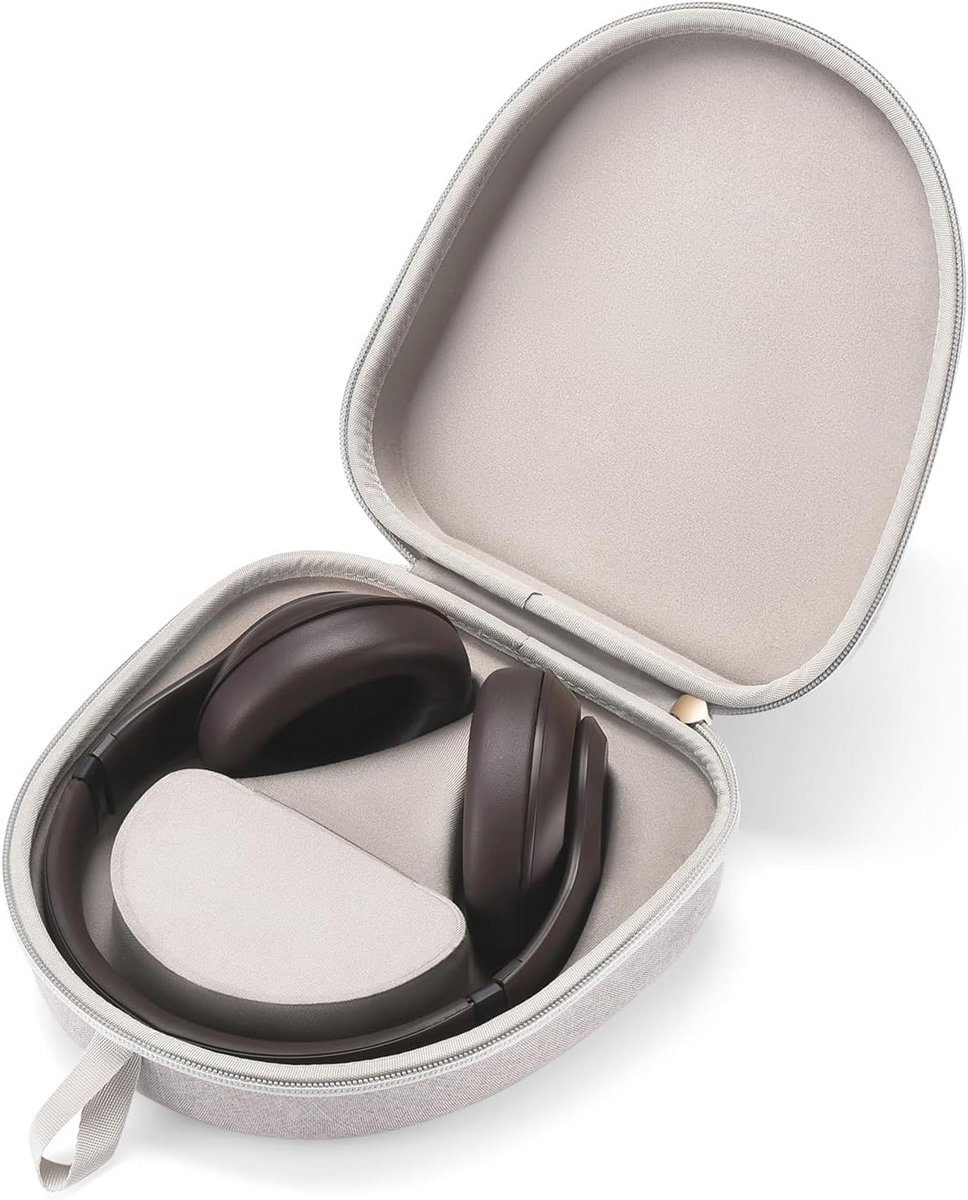 Draagtas voor Draadloze Bluetooth Koptelefoons - Beschermhoes met Magnetische Sleuf voor Kabel - Grijs