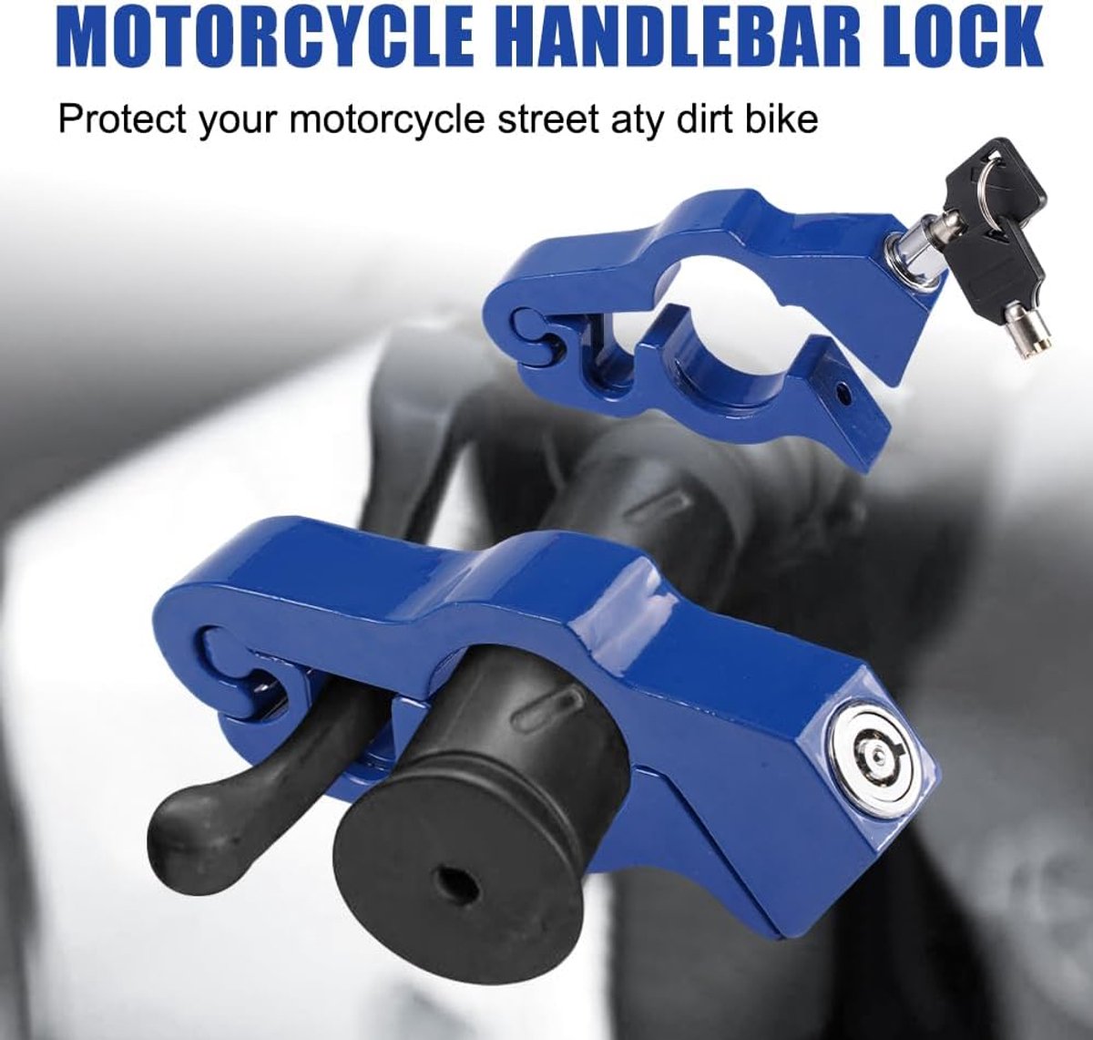 Robuste Motorfiets Slot - Aluminium Legering Remschijf Slot - Verstelbaar Motorhandvat Slot - Universeel E-Scooter Slot met 2 Sleutels voor Scooter Moped Fiets ATV's – foto 6