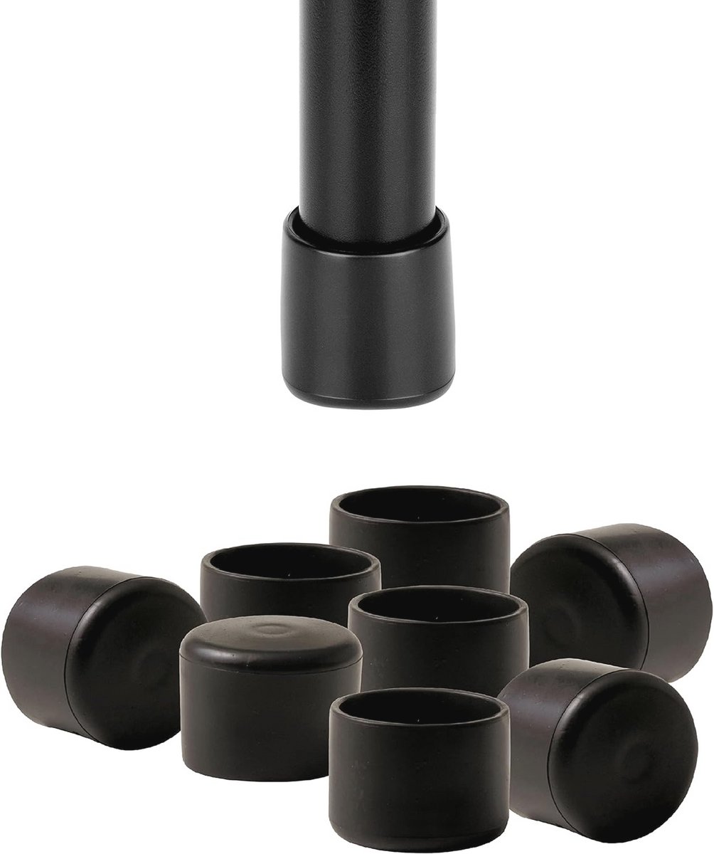 Zachte rubberen stoelpootjes, 16 stuks, krasbestendig en geluidsdempend voor stoelen en tafels, diameter 30 mm, zwart