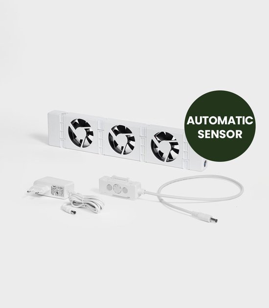 SpeedComfort Radiator Ventilator Mono Set - Energiezuinig – 2x Sneller Warm - Tot 22% energiebesparing – Simpel te plaatsen – Fluisterstil - Nederlands product - Wit