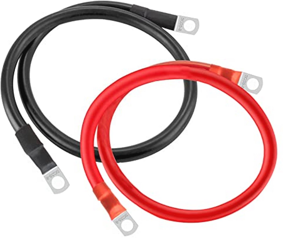 Batterijkabel 35 mm²/2 AWG, 30 cm, 12 V, Aansluitkabel met M8 Ringklemmen voor Auto's, Motorfietsen, Caravans en Marineblauw