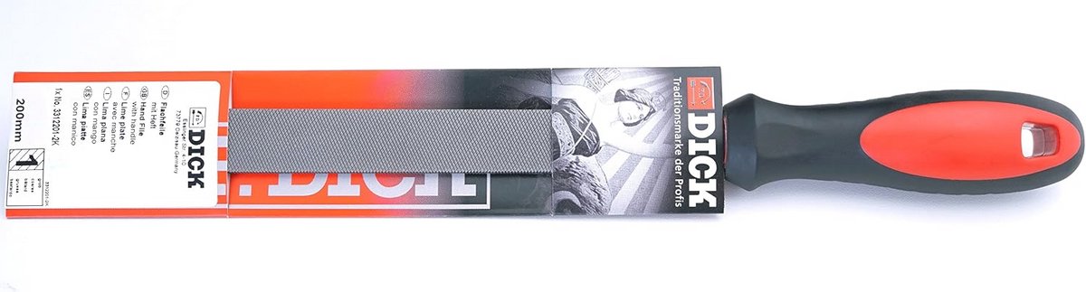Professionele Plat Vijl 200 mm - Gesneden Type, Ergonomisch Ontwerp