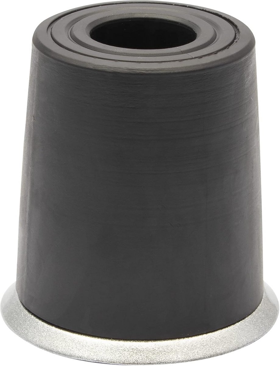 Vloer- en muurdeurstopper met roestvrijstalen look - VULKAANO MIDI, Ø 35 mm, rubberen buffer