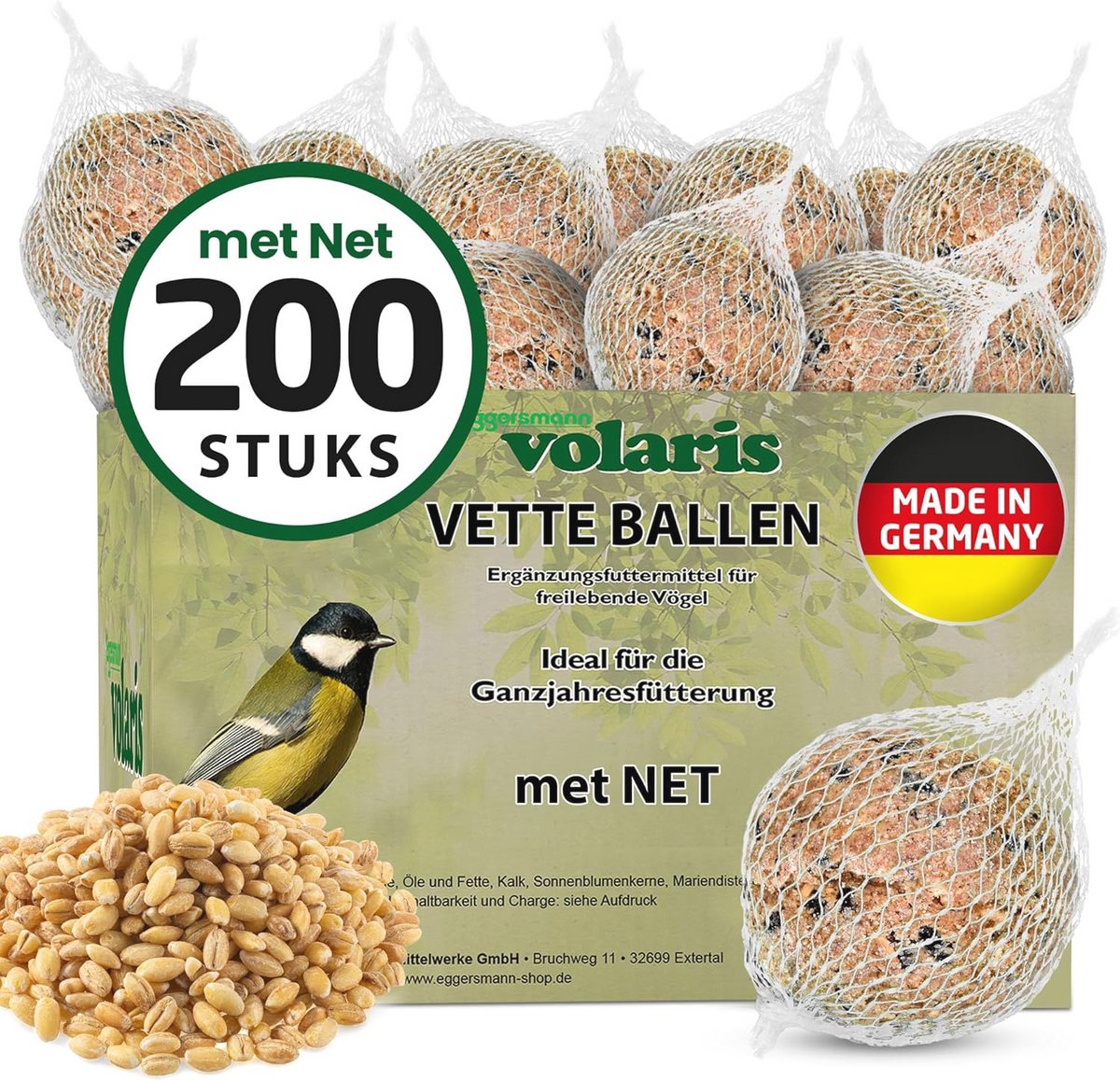 Mezenbollen Voedzaam Voer in Net - 200 Stuks