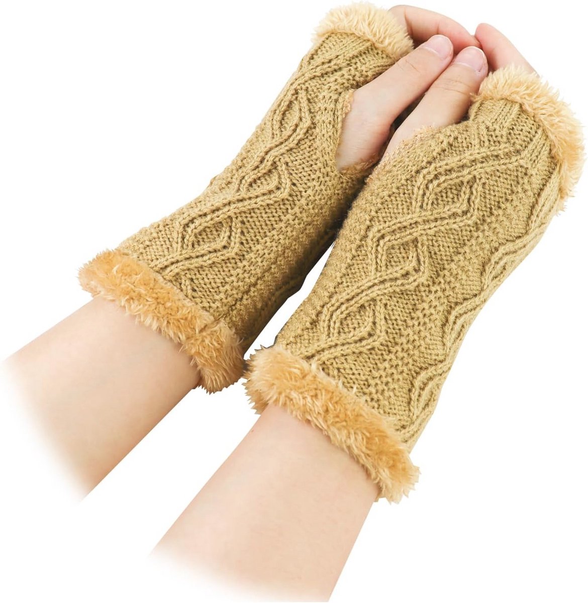 Vingerloze gebreide handschoenen voor dames - warme winteraccessoire