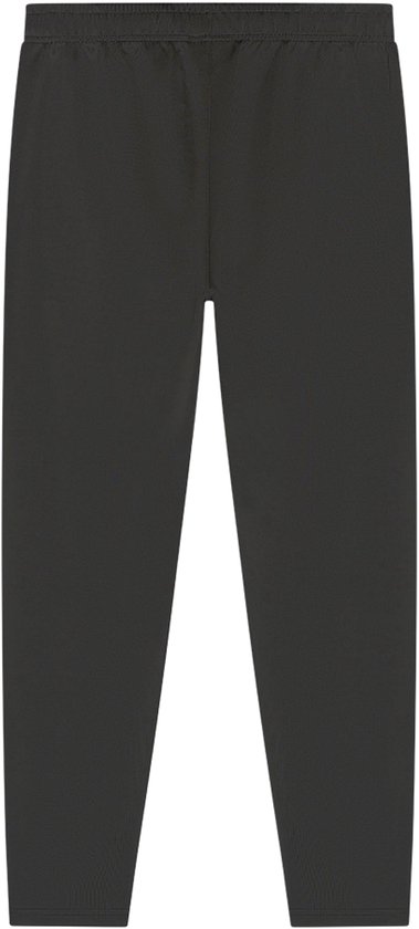Zwarte trainingsbroek met elastische tailleband, recht model.