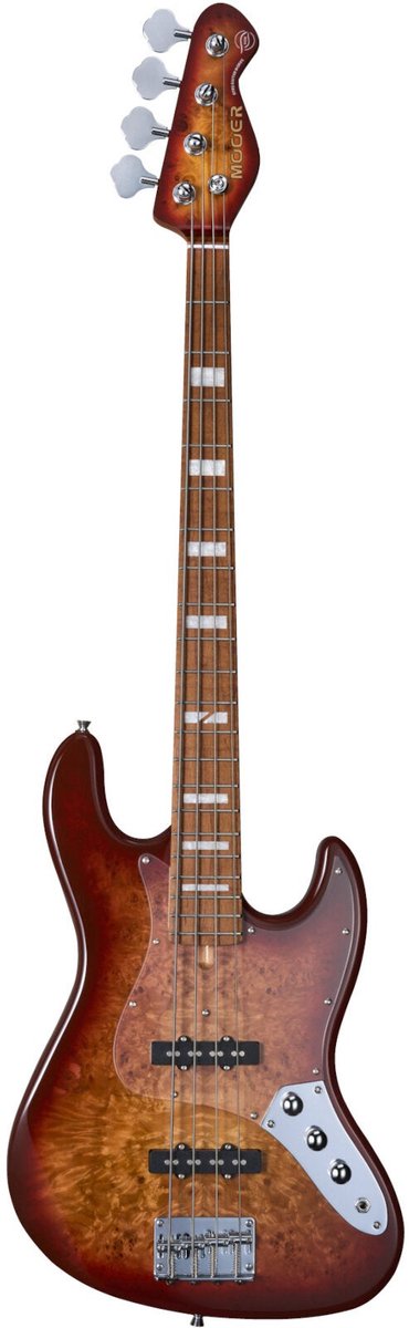 Mooer MBJ420 Red Burst elektrische basgitaar met gigbag