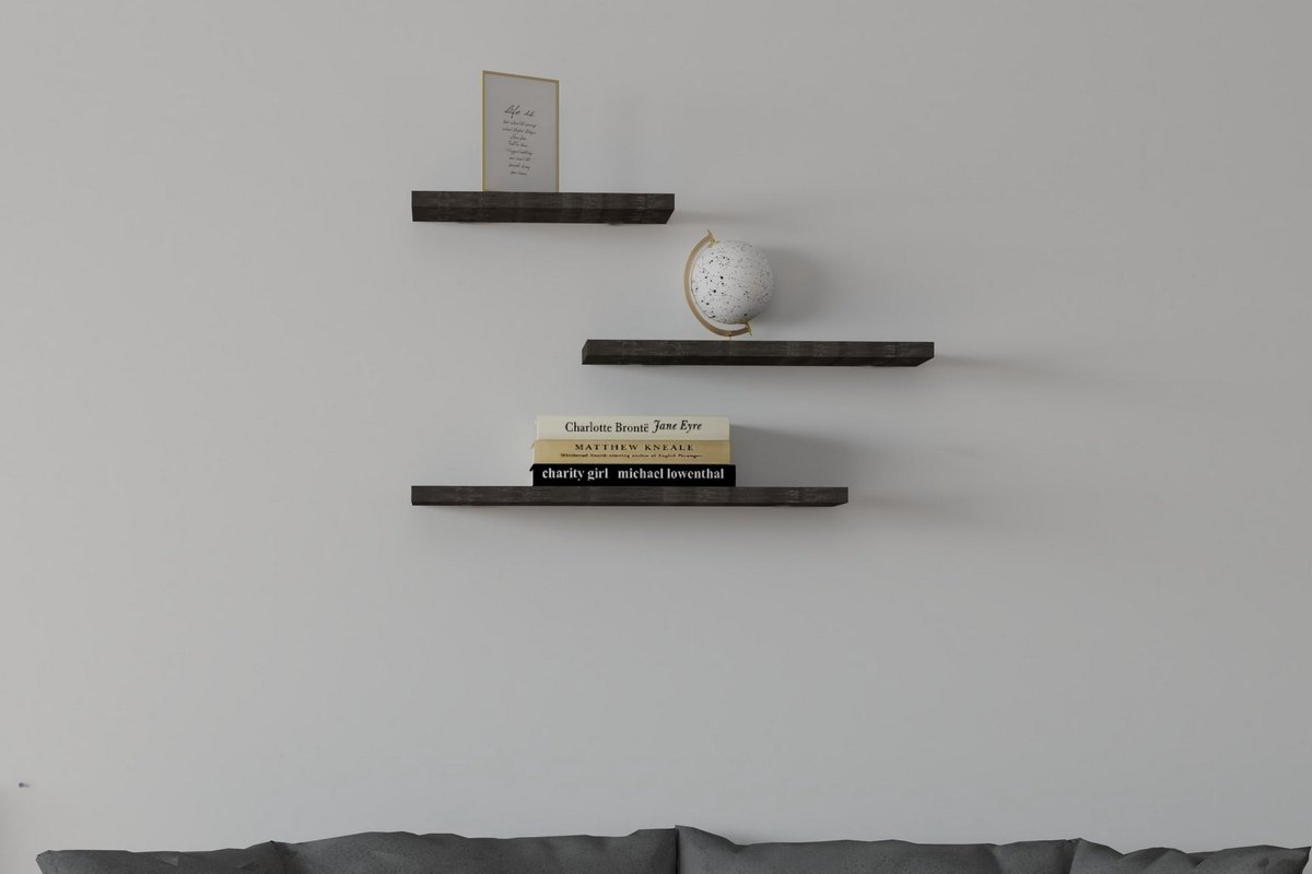 Leila Wandplank | 100% MELAMINE | Antraciet - Asir Group - Woonkamer - Antraciet - Spaanplaat - Woonkamer -