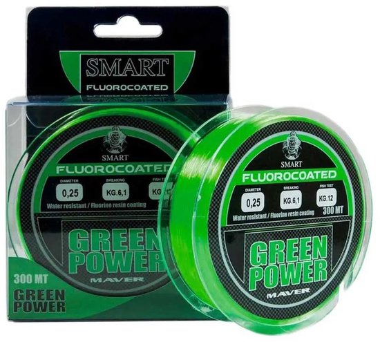 Maver Green Power Fluorine 300 M Monofilament Transparant 0.250 mm van Maver — afbeelding 4