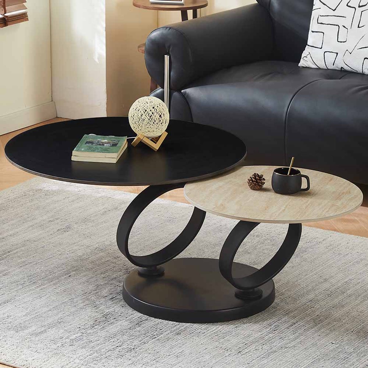 Milton & Oldbrook Salontafel Draaibaar Liverno Travertinlook Beige