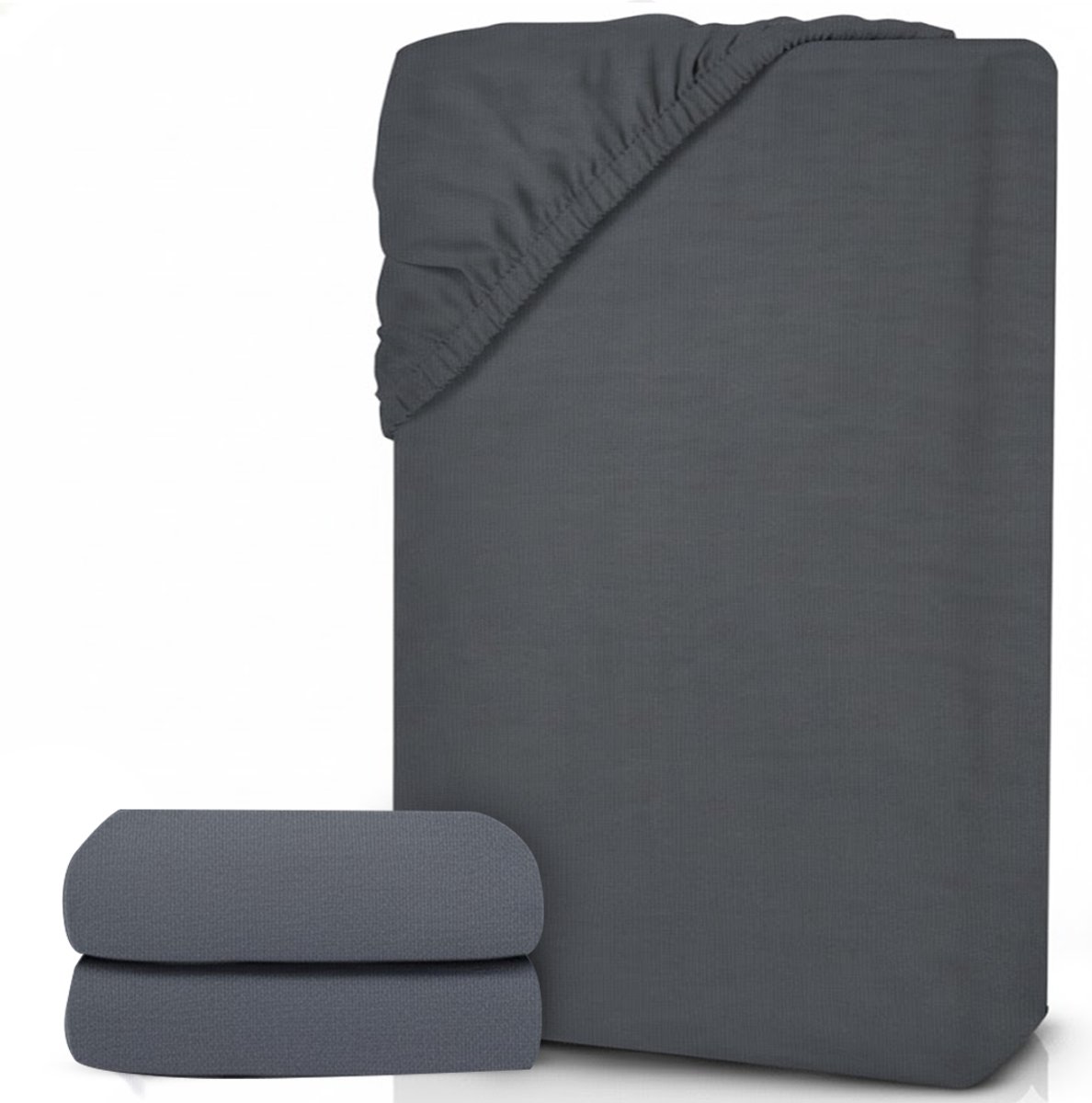 White-Label® Matrasovertrek 90x200 - Dekbedovertrek - Hoeslaken - Matrasbeschermer - Extra Zacht - Grijs