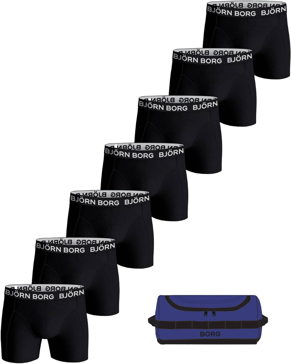 Bjorn Borg Cotton Stretch Boxers + Wash Bag 7 Pack