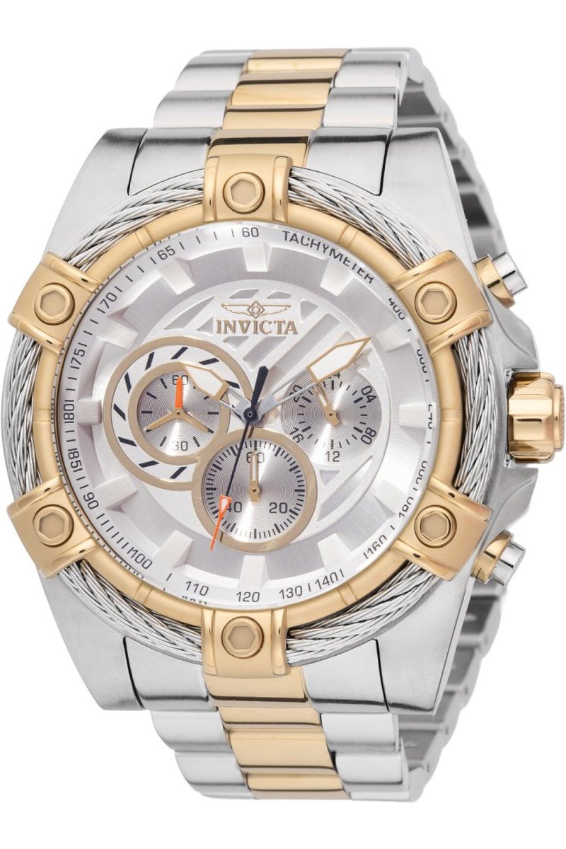 Invicta Bolt 49746 Heren Horloge - Waterdicht - Analoog - Quartz Uurwerk - Roestvrij Staal met zilveren Wijzerplaat - 52mm