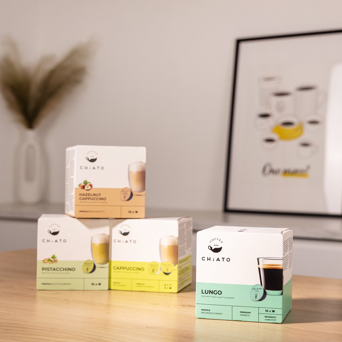 Koffiecapsules compatibel met NESCAFÉ® Dolce Gusto® CHiATO Lungo, 16 st.