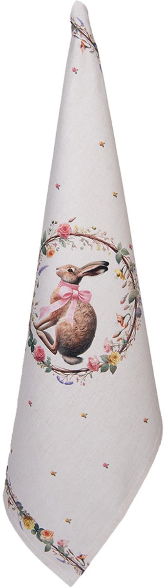 Clayre & Eef Theedoek 50x70 cm Beige Katoen