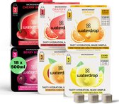 Set van 6 waterdrop microdrink smaken: Cherry Boost, Berry Boost, Grapefruit, Orange, Ice Tea Peach, Ice Tea Lemon.