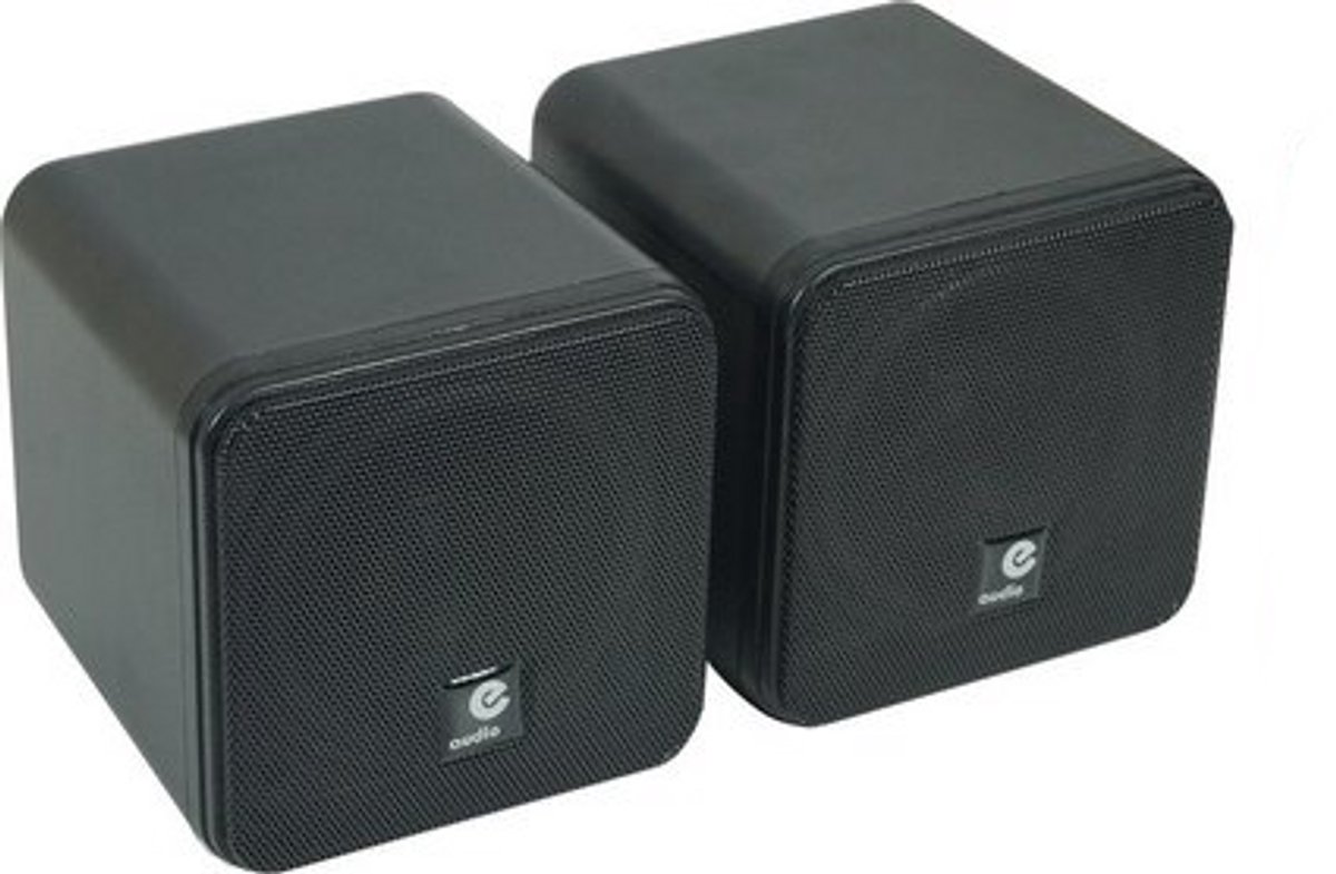 Zwarte 4 inch full range mini opbouw luidsprekerset 80 watt