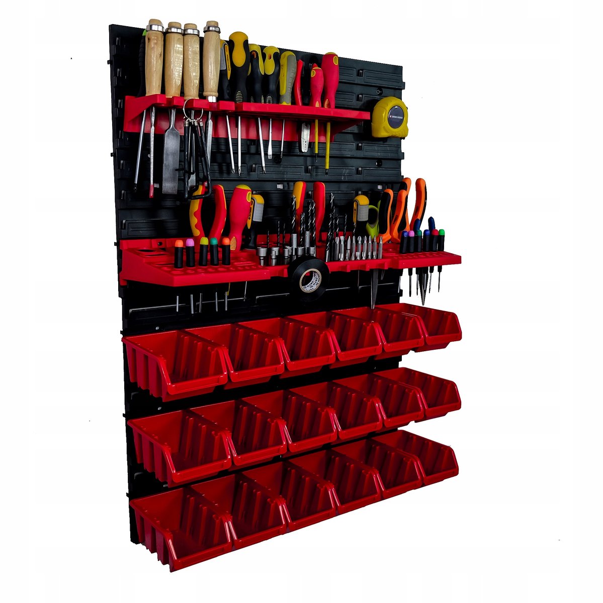 Gereedschapswand 57x78 cm met 18 Bakjes & Ophanghaken