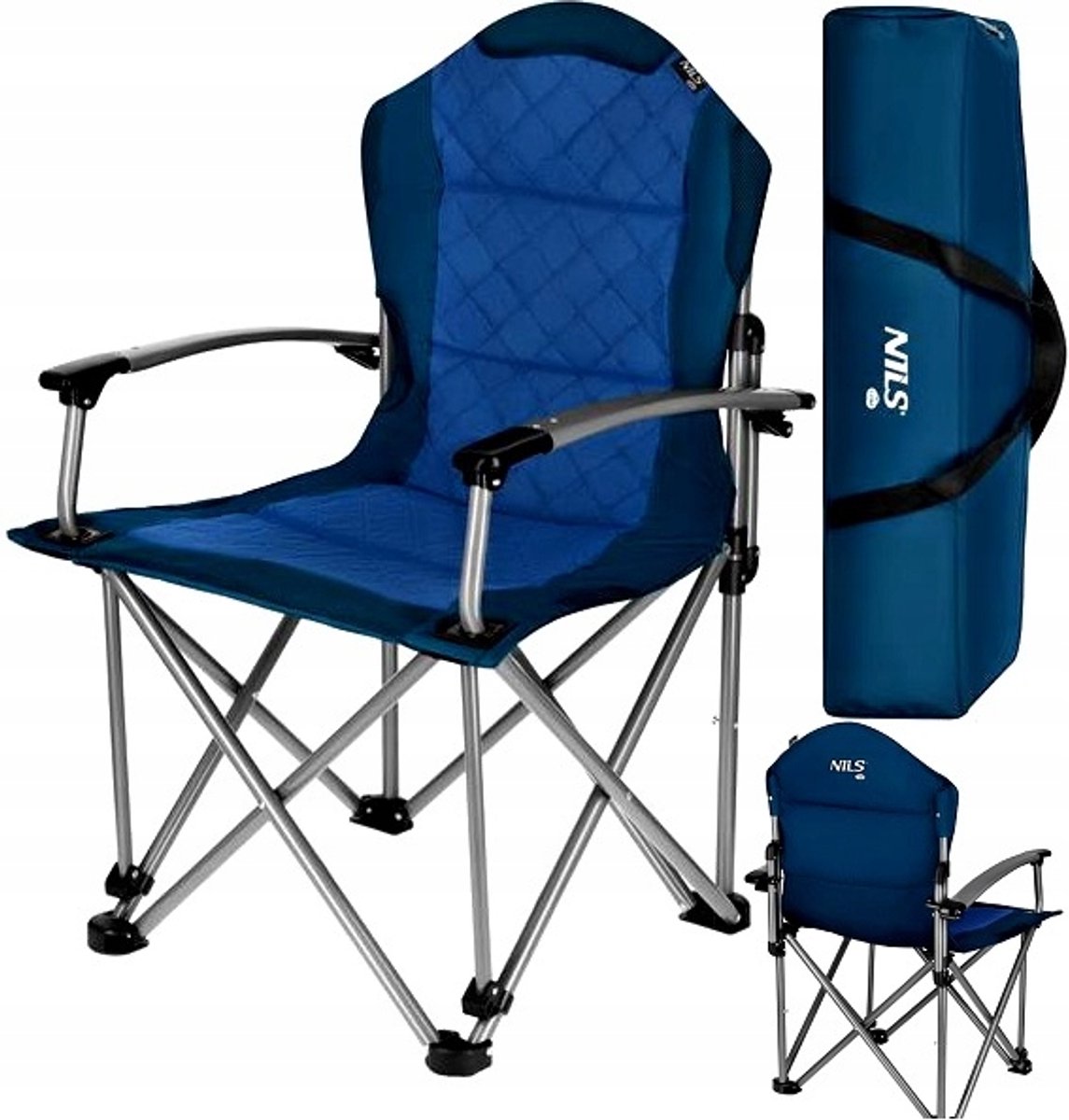 Nils Camp Opvouwbare Campingstoel Blauw - Comfort voor Buiten