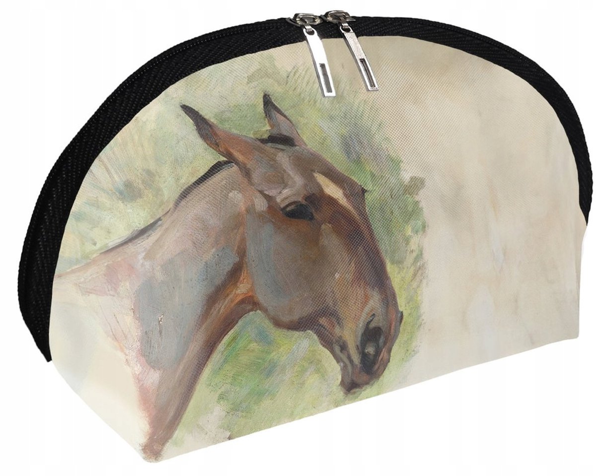 Kosmetische tas met paardenhoofd print - Wojciech Kossak