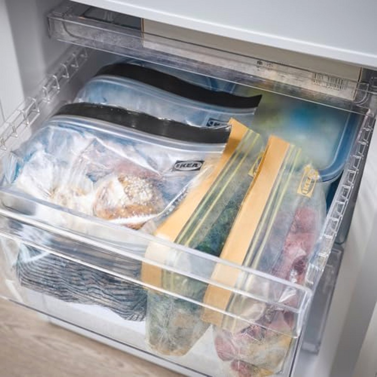 Herbruikbare Voedselzakken Set van 100 met Dubbele Sluiting - 1.2L en 2.5L