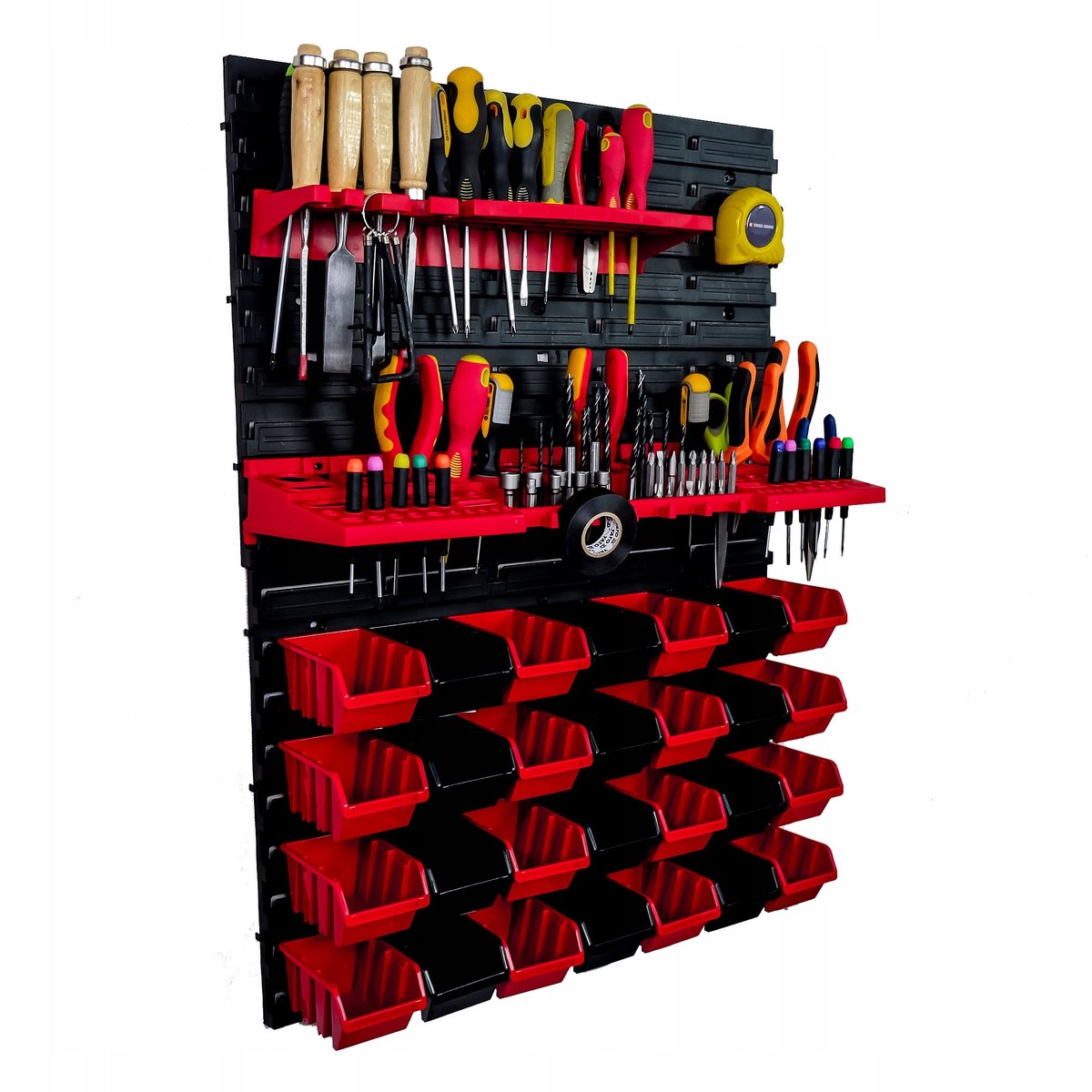 Gereedschapswand 57x78 cm met 28 Bakjes en Ophanghaken