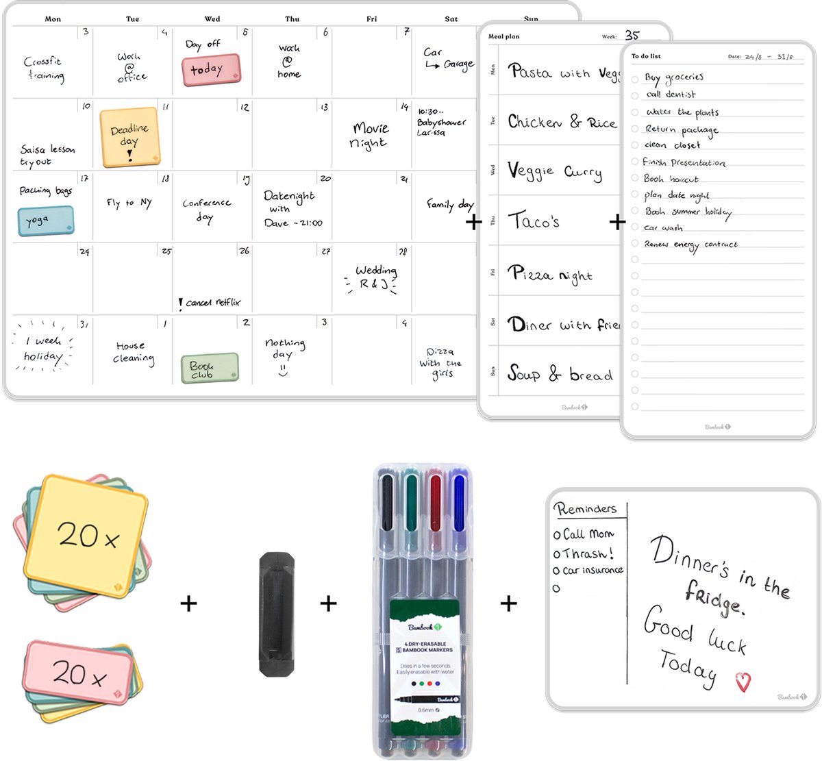 Sticky Whiteboard Complete Set - Monthly Planner