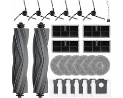 Een accessoireset van 25 stuks voor de Dreame X40 Ultra Complete / X40 Master / L40 Ultra / Mova P50 Pro Ultra robotstofzuigers, inclusief 2 hoofdborstels, 4 filters, 6 reinigingsdoeken, 6 stofzakken, 6 zijborstels en 1 reinigingsborstel.