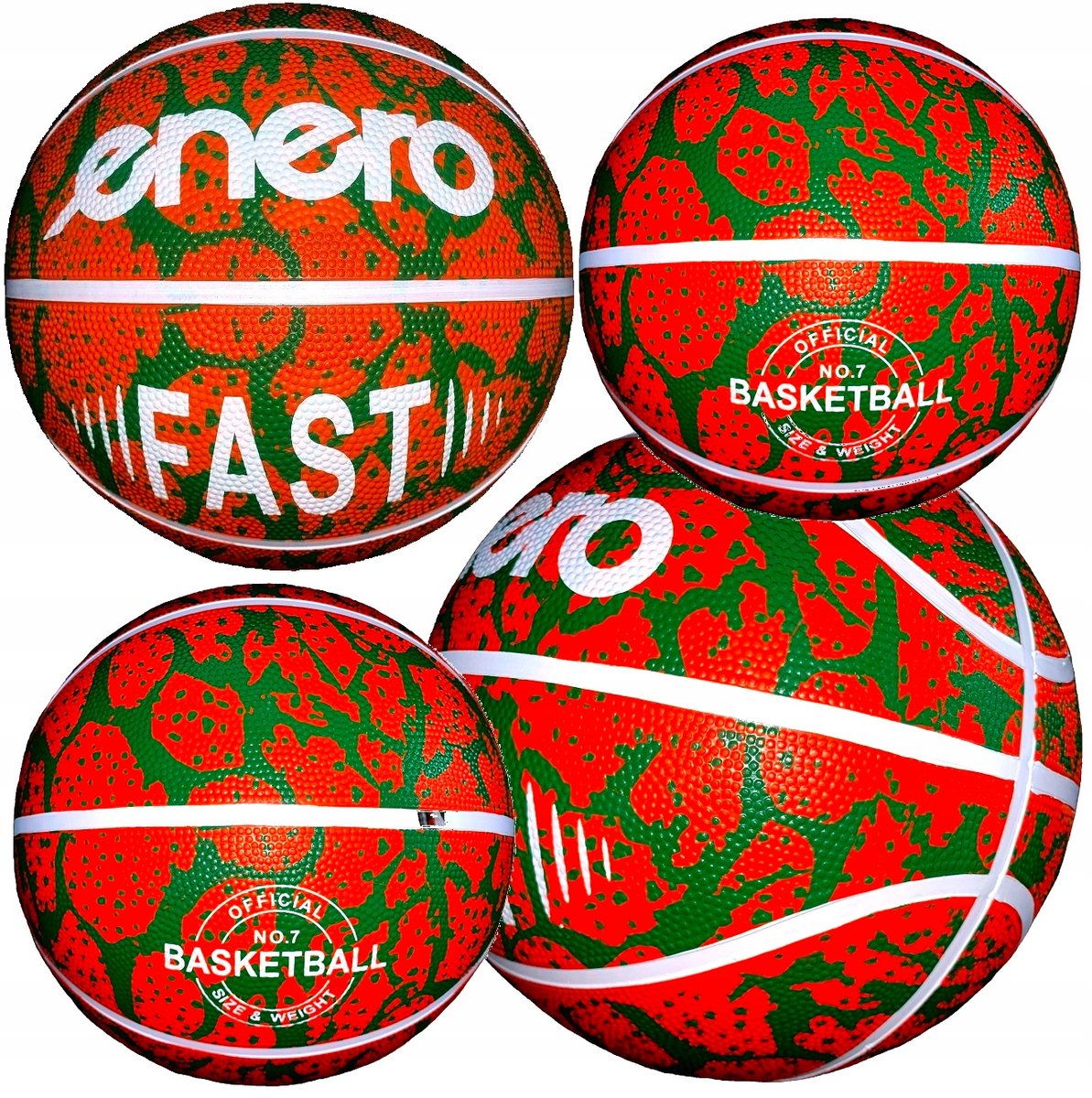 Enero Fast Basketbal Maat 7 - Oranje Rubber, Goede Grip