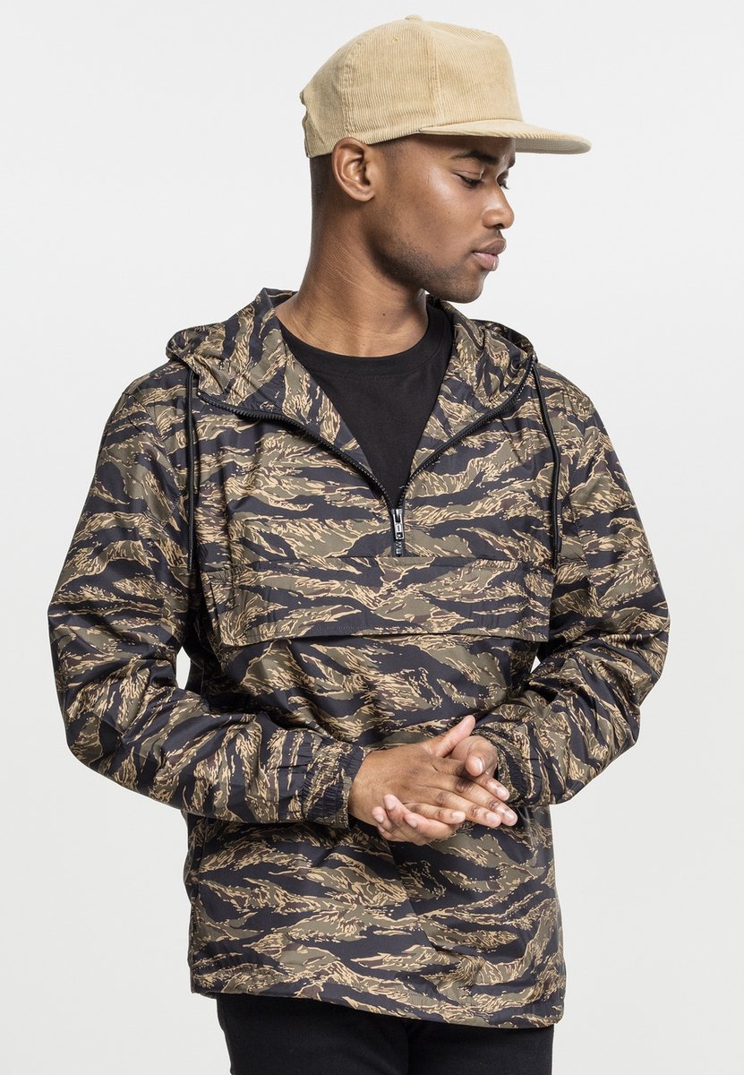 Urban Classics Tiger Camo Pullover Jas M Groen