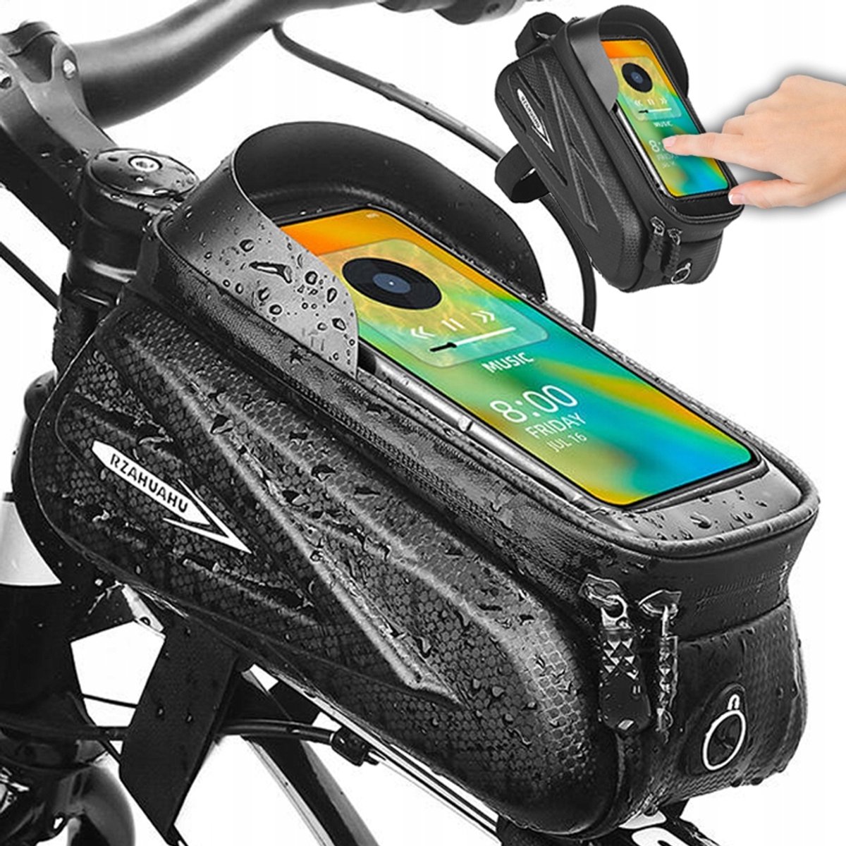 Grote Fiets Zadel Tas met Telefoonhouder - Waterdicht & Touchscreen