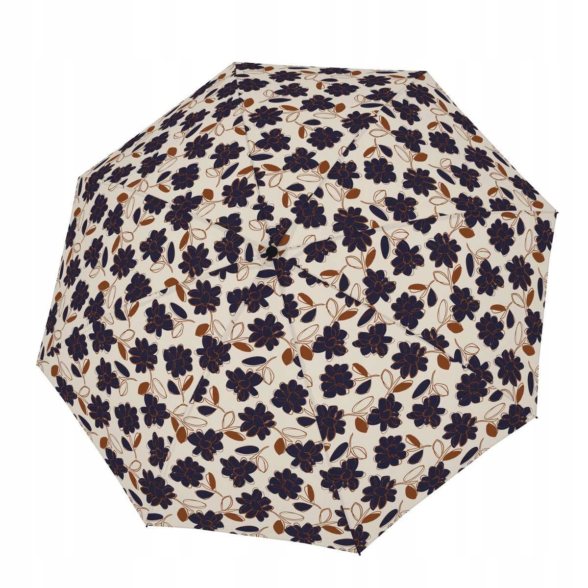 Doppler Fiber Magic Umbrella met bloemenprint, winddicht, beige