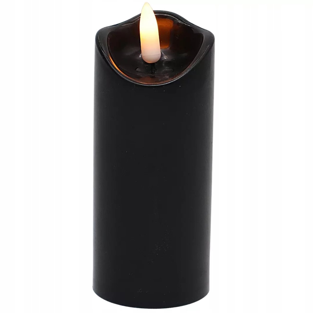 LED gordijn Kaars Inzet Zwart 15cm - Realistisch Vlameffect