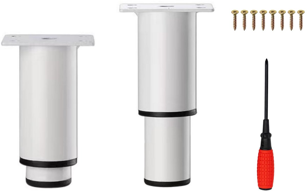 Unyqoos® Adjustable metal furniture legs set for various furniture with installation kit