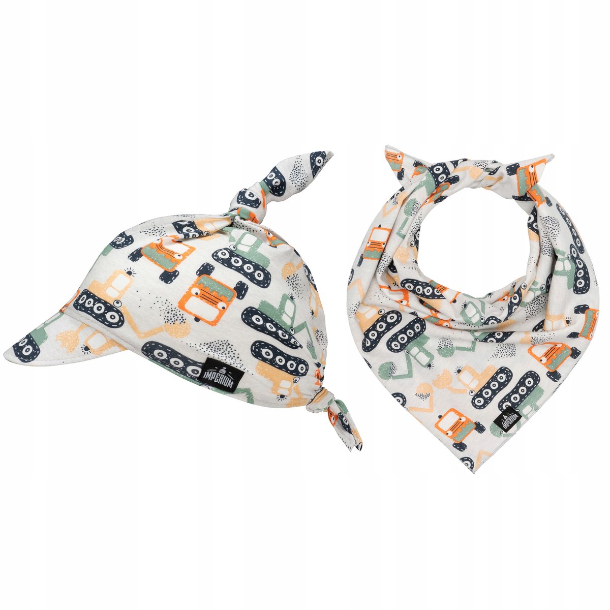 Set: Kinder Muts met Vizier & Bandana - Graafmachine Beige