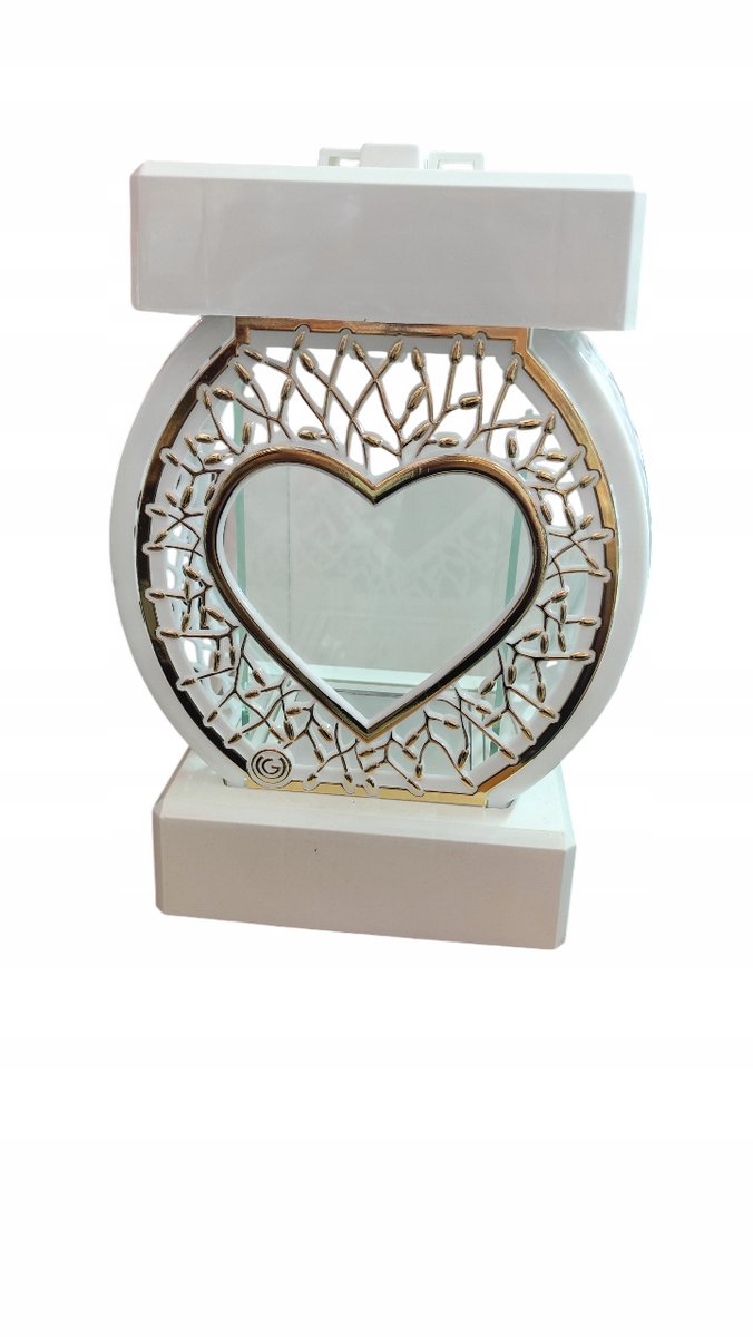 Elegante Witte Rotan Graf Lantaarn Hart Goud Glamour