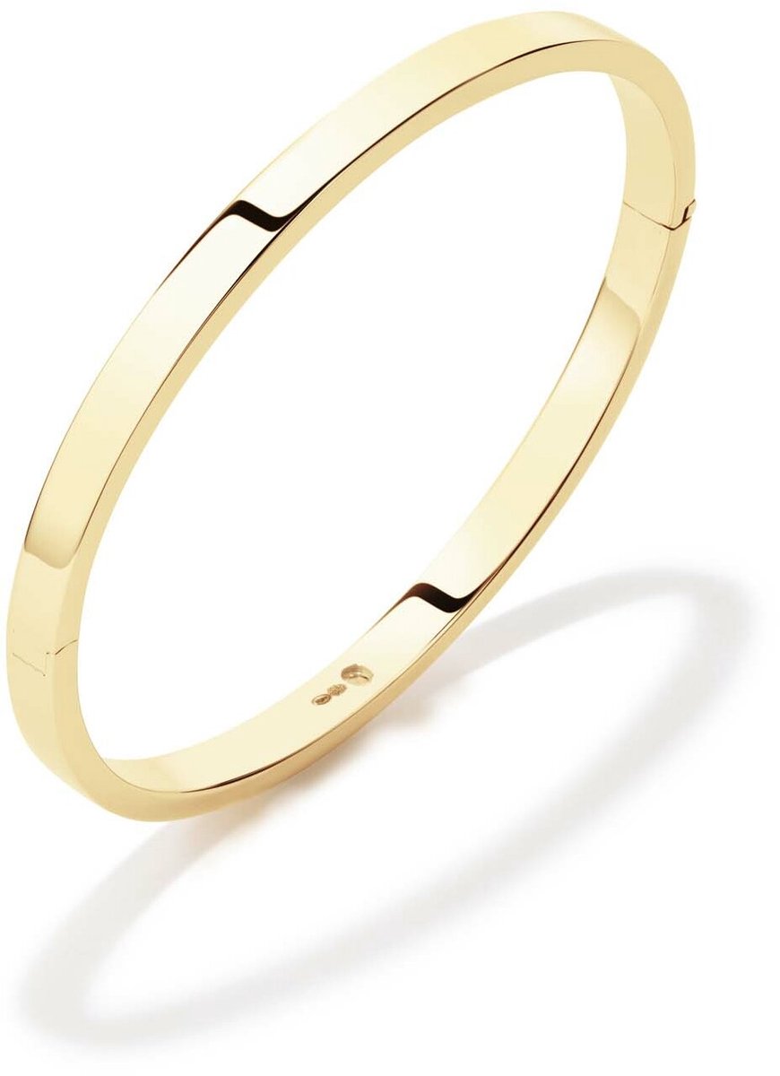Glow 204.2564.62 Dames Armband - Bangle - Sieraad - 14 Karaat Goud - 4 mm breed - 62 mm lang