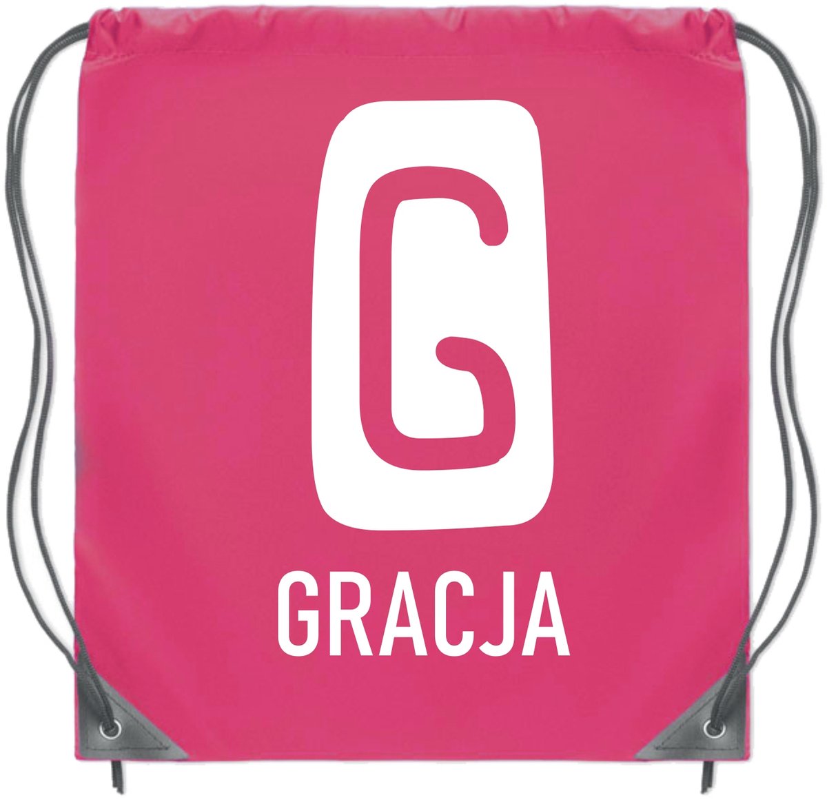 Merkloze Roze Schooltas met Naam - Gymtas voor Kinderen