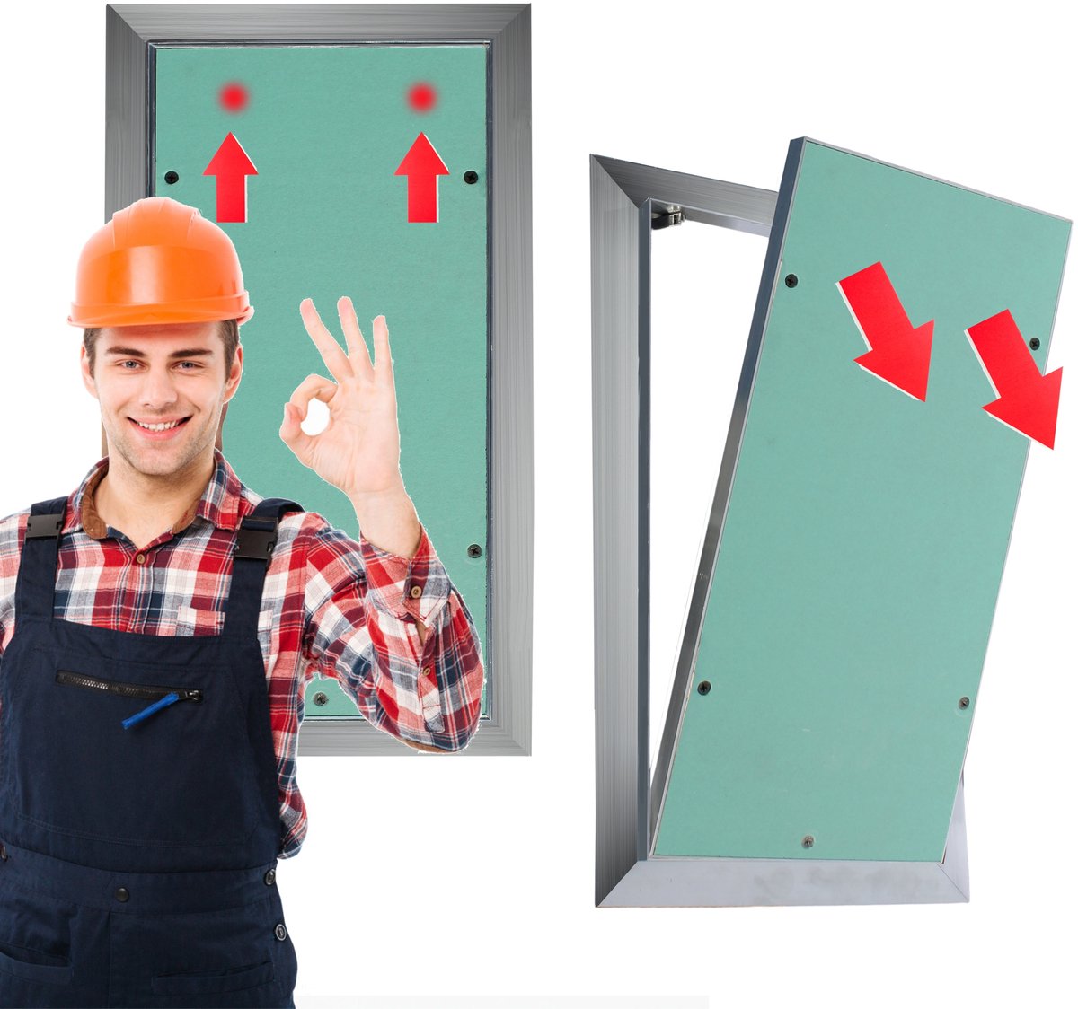 Inspectieluik Aluminium met Gipsplaat 30x90 cm