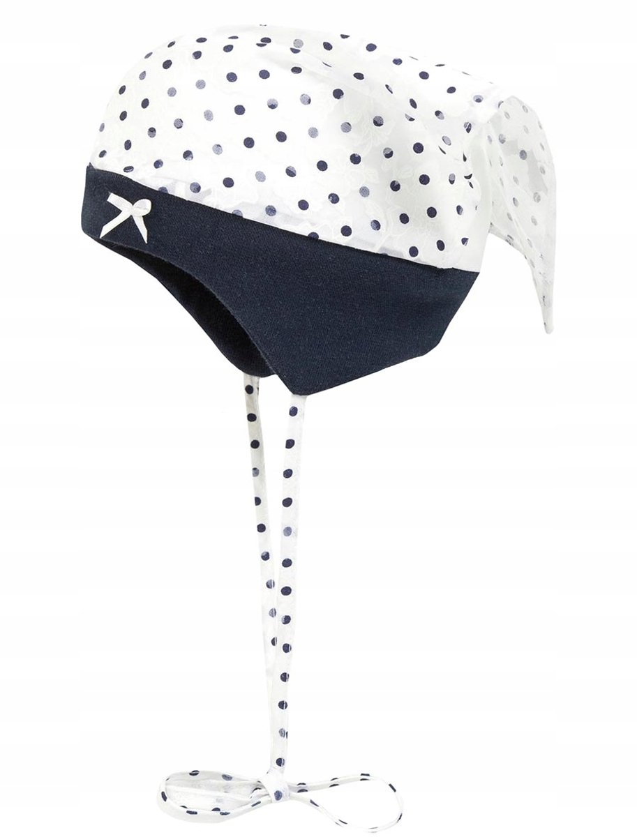 Döll Baby Muts met Sjaal en Koord - Marineblauw