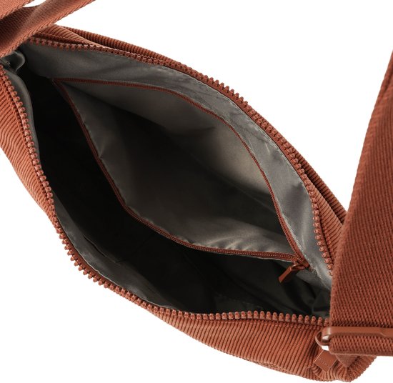 Hedgren Harpers Sac bandoulière femme avec protection RFID – Taille moyenne – Velours Redwood Burl