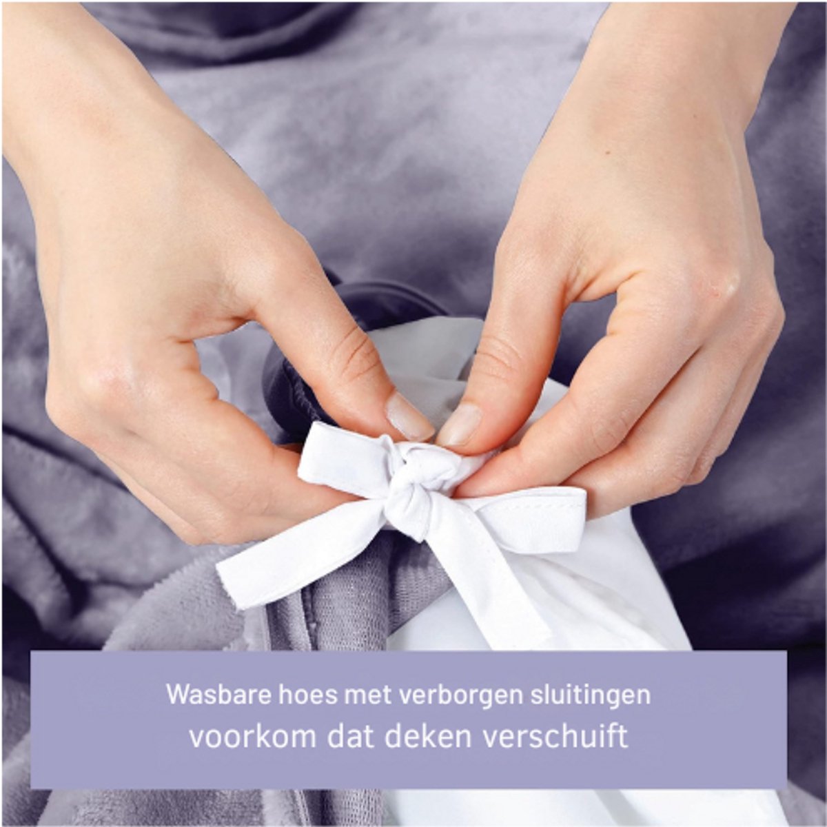 Amethist En Kwarts Kristal Koelende Omkeerbare Verzwaringsdeken Met Afneembare Hoes - 15 Lbs - Lavendel