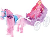 Toi-toys Cheval Avec Carrosse Et Princesse 30 Cm Rose / Violet