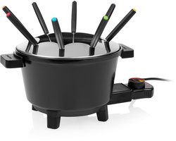 Princess Fonduepan (elektrisch) - Fondue Black 1,5L voor 8 pers - 173110 - 800W - Incl. 8 fondeuvorkjes - PFAS-vrij - Chocoladefondue